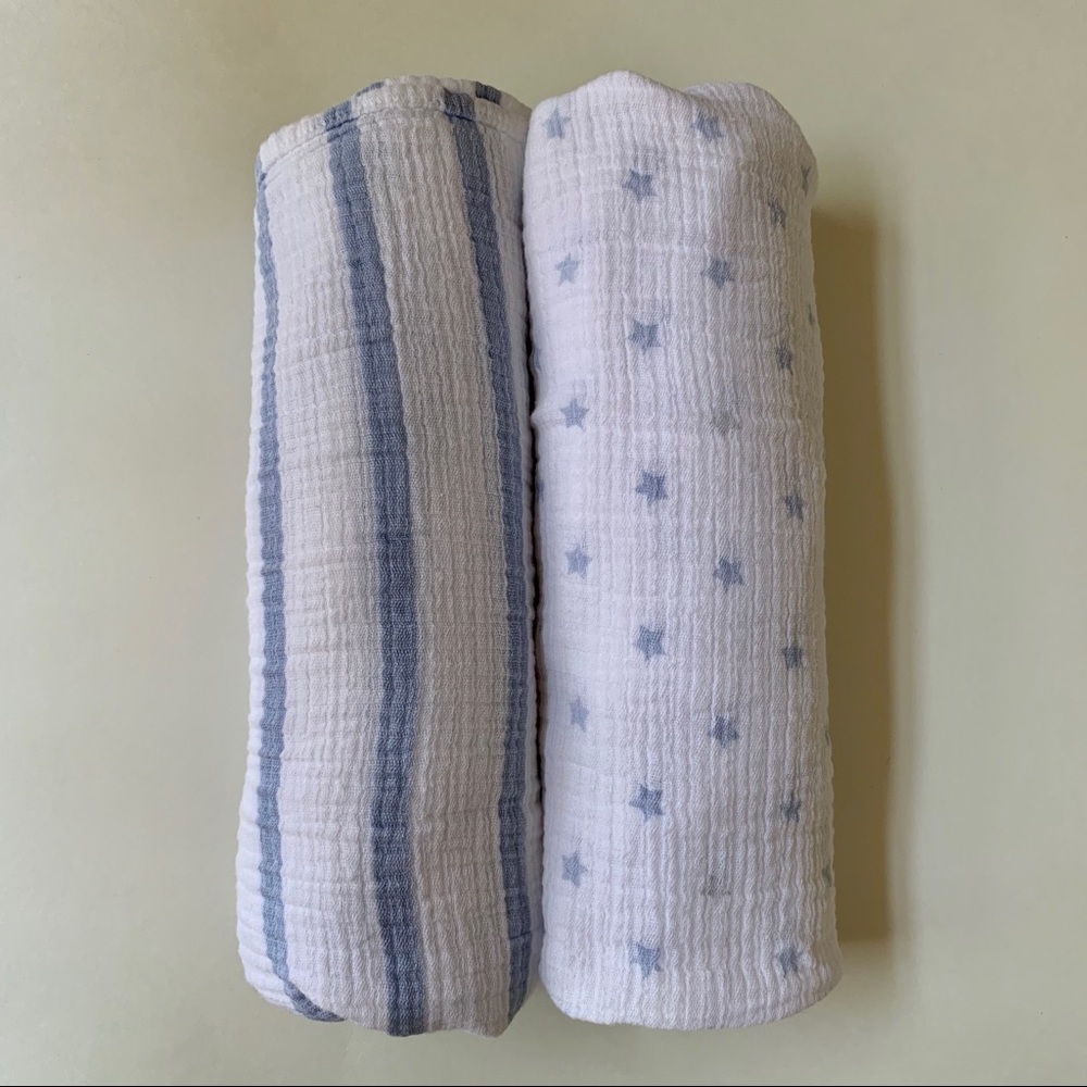Anais Stars & Stripes Cotton Muslin Swaddle 2pk